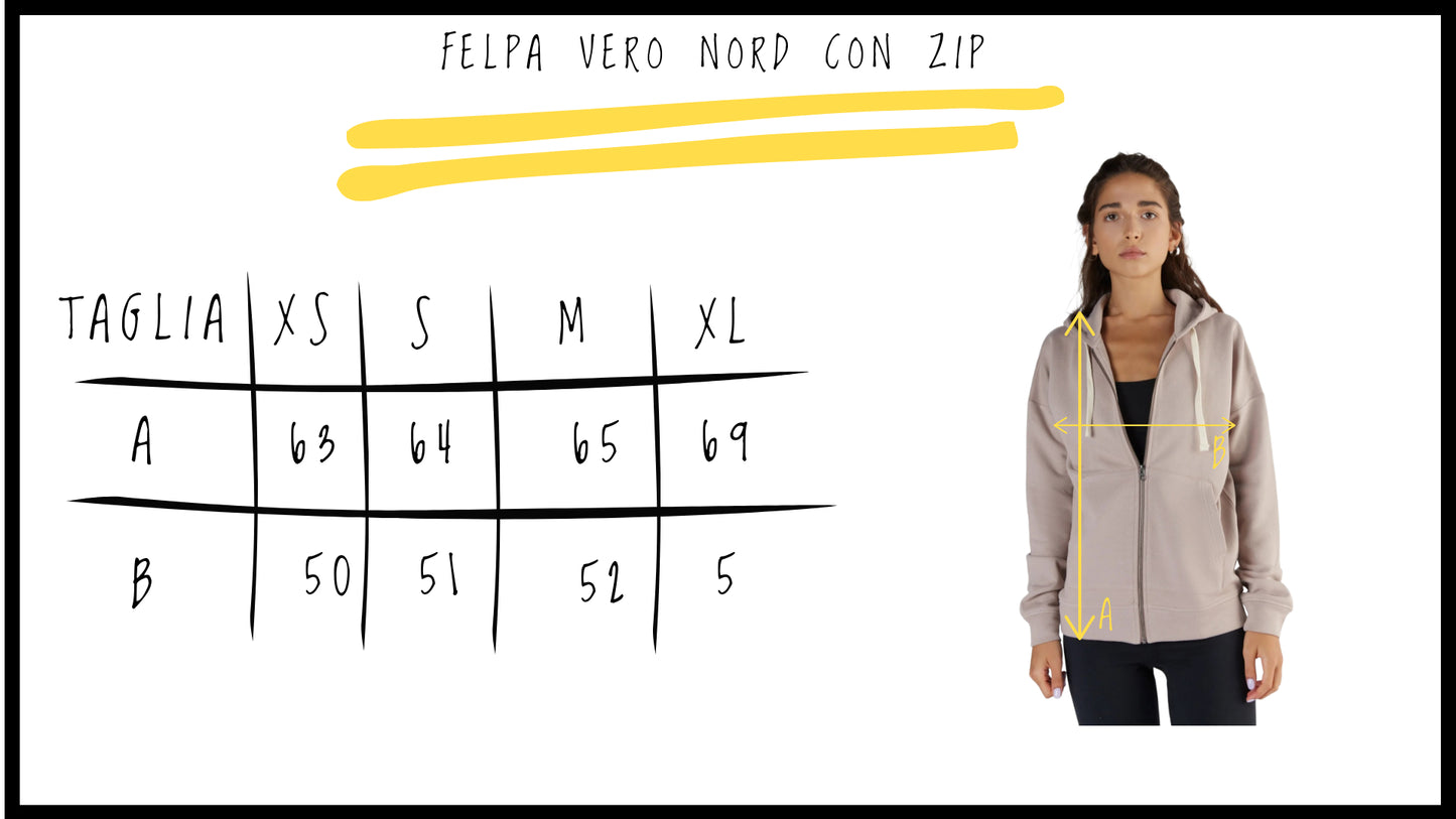 Felpa donna zip e cappuccio Vero Nord