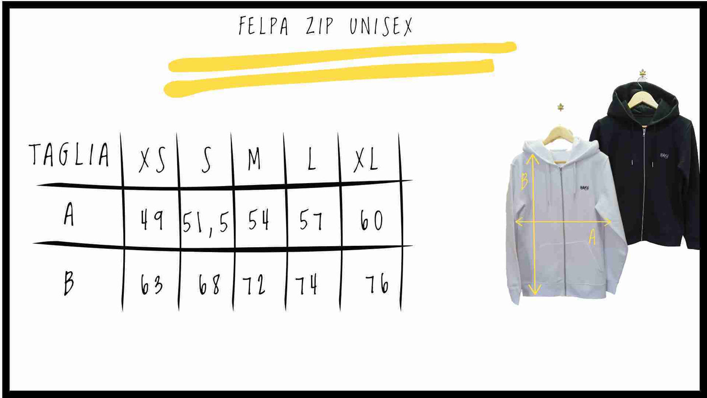 Felpa tuta unisex con zip e cappuccio